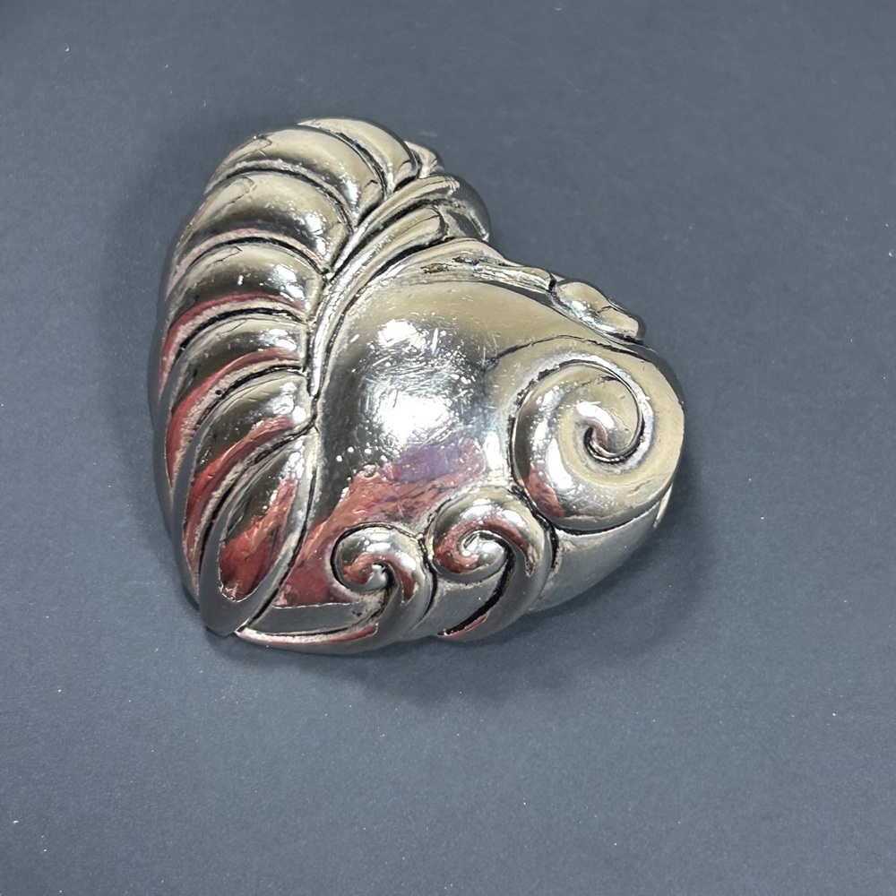 Victorian Style Silver Heart-Shaped Slider Pendant
